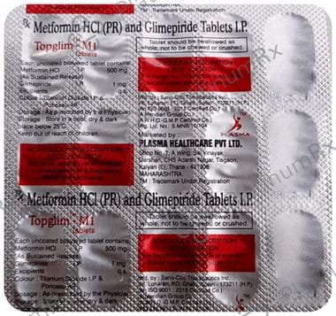 Topglim M 1/500mg Tablet PR 15s
