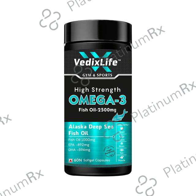 VedixLife High Strength Omega 3 Fish Oil 2500mg Softgel Capsule