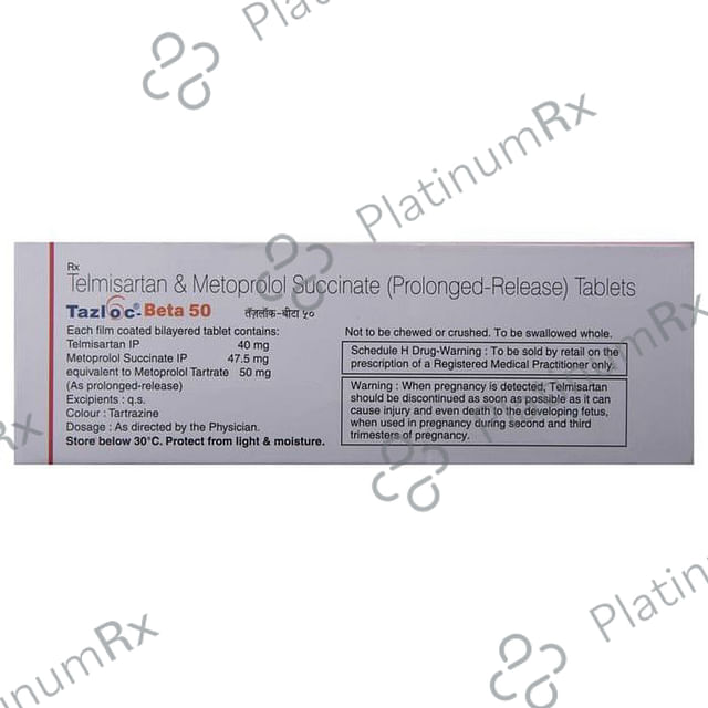 Tazloc Beta 50 50/40mg Tablet PR 10s