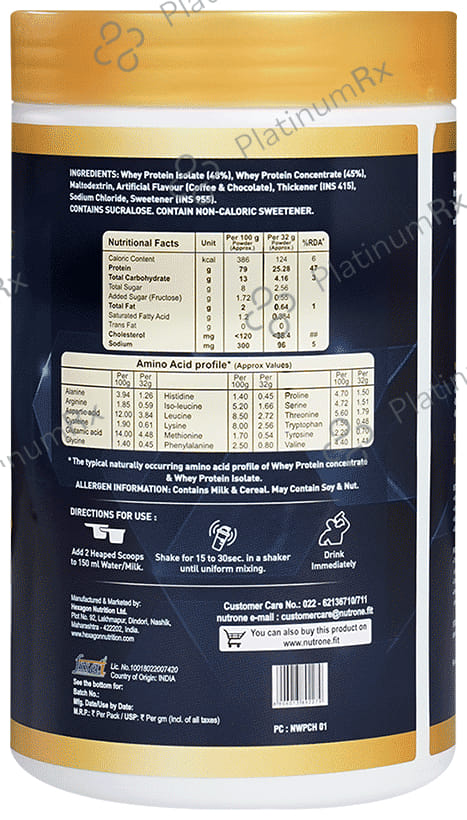 Nutrone 100% Whey Protein Powder Choffee with Shaker Free