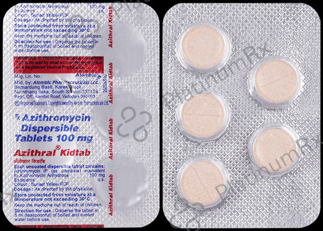Azithral Kid 100mg Tablet 5s