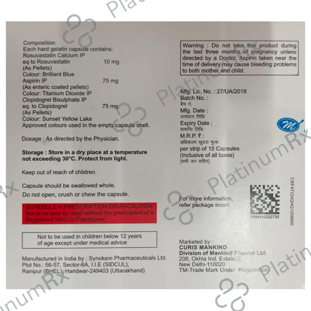 Statpure Gold 10/75/75mg Capsule 10s