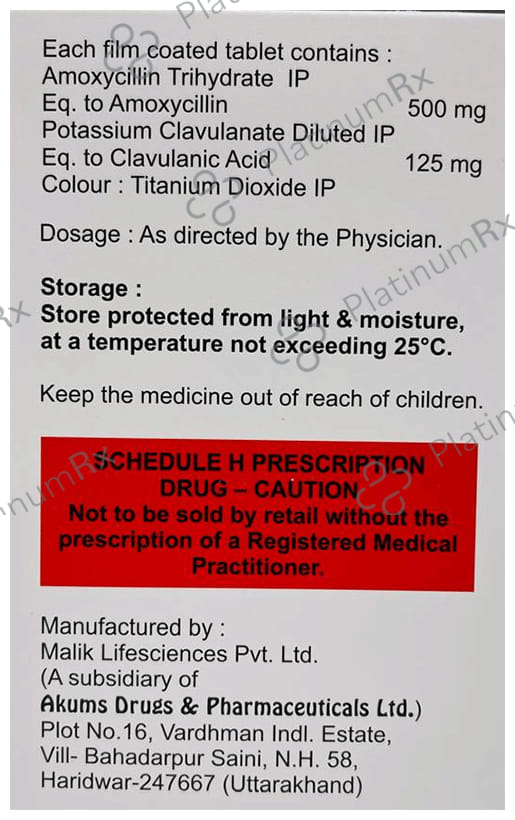Amentoclav 625mg Tablet 10s