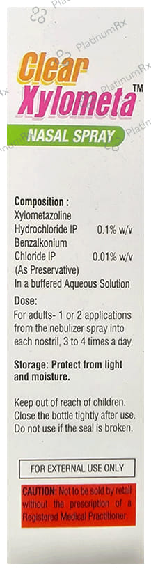 Clear Oxymeta Nasal Spray 10ml