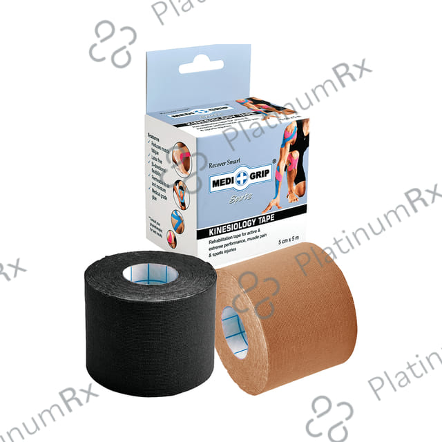 Medigrip Sports Kinesiology Tape 5cm x 5m Black & Brown