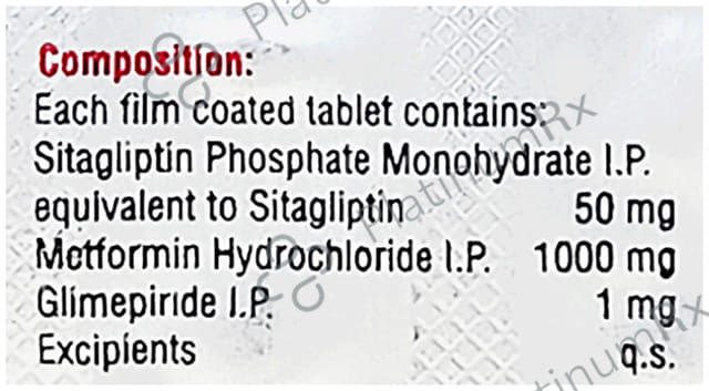 Sitazit GM Forte 1/1000/50mg Tablet 10s