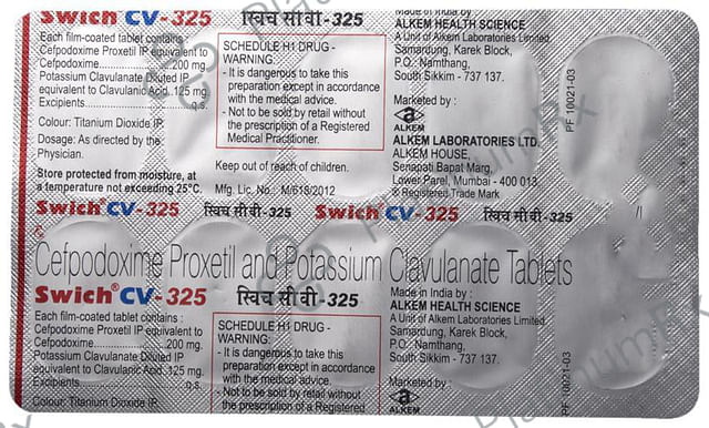 Swich CV 325mg Tablet 10s
