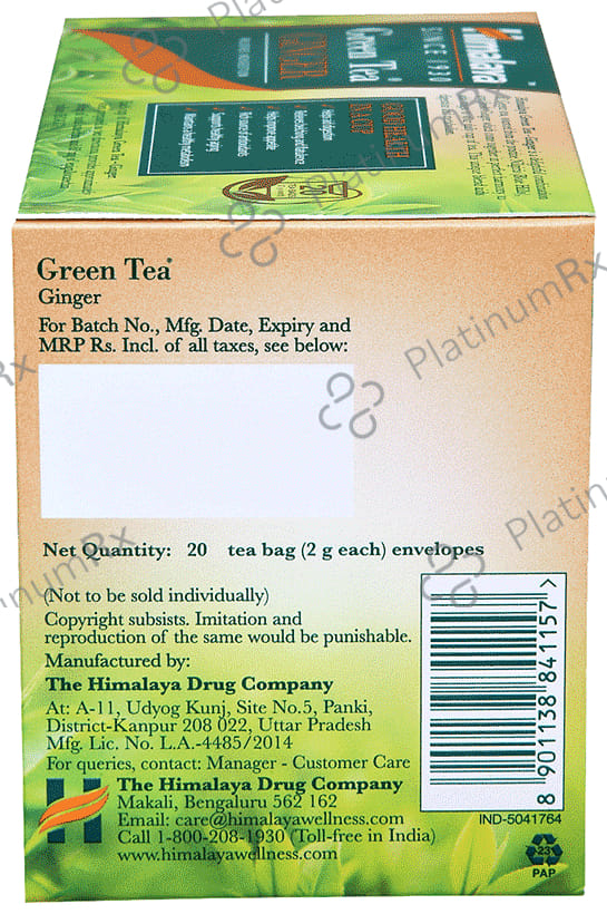 Himalaya Green Tea Sachet (2gm Each) Ginger 20 Sachets