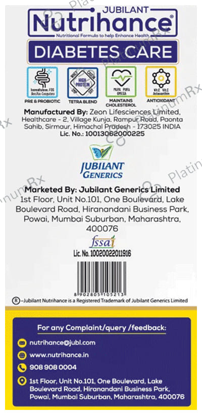 Jubilant Nutrihance Diabetes Care Sachet Gluten Free Flavour Mango Badam 35gm