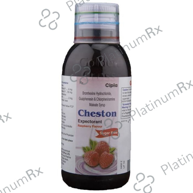 Cheston Expectorant Raspberry Sugar Free 100 Syrup