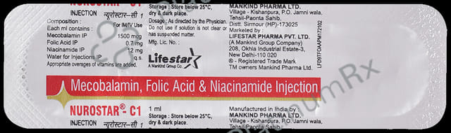 Nurostar C1 0.7/12mg/1500mcg Injection 1ml