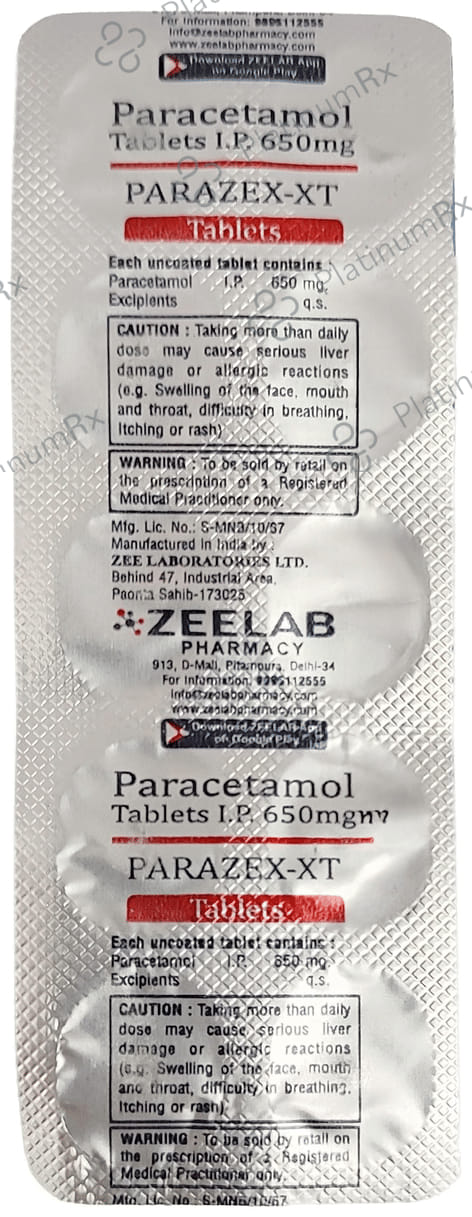 Parazex XT 650mg Tablet