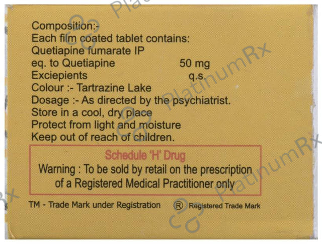 Quetigress 50mg Tablet 10s