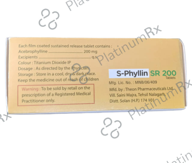 S Phyllin SR 200mg Tablet 10s
