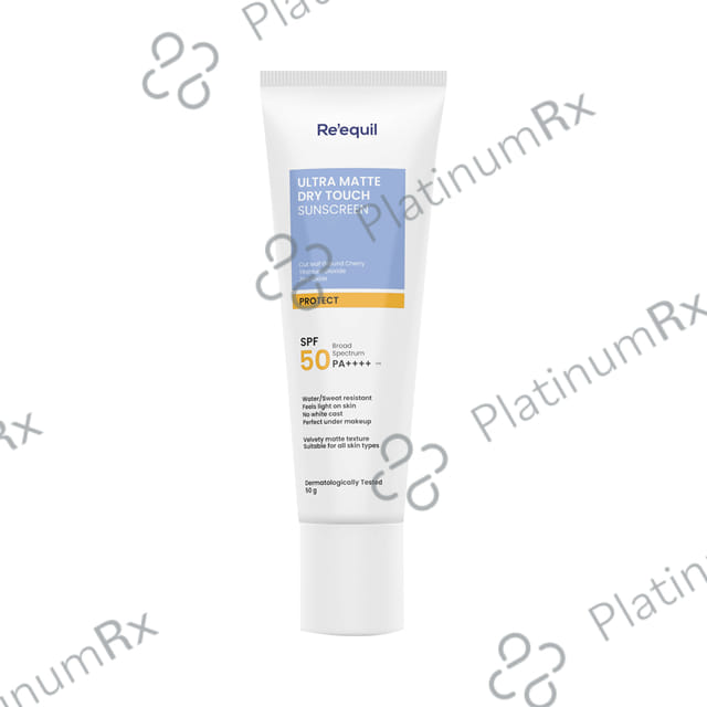 Re'equil Ultra Matte Dry Touch Sunscreen Gel SPF 50 PA++++ Gel 50gm