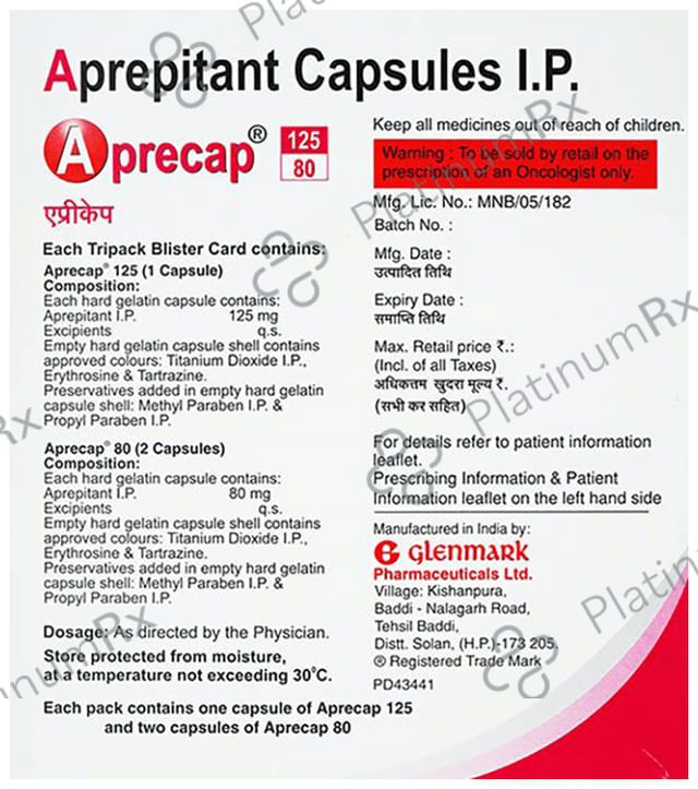 Aprecap 125/80mg Capsule 3s