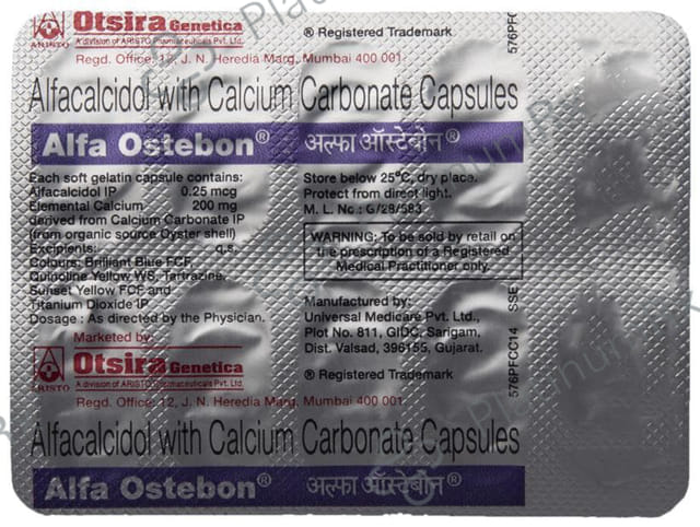 Alfa Ostebon 200mg/0.25mcg Capsule 10s