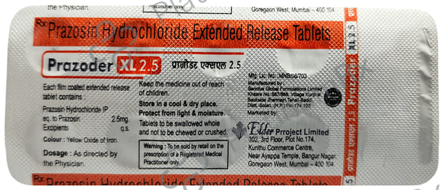 Prazoder 2.5mg Tablet XL 10 Tablet XL