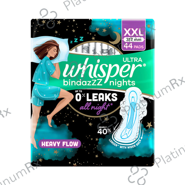 Whisper Bindazzz Nights Pads - Size XL+ 44 pads