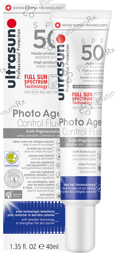 Ultrasun Photo Age Control Fluid Sunscreen SPF 50 Anti Pigmentation Cream 40ml