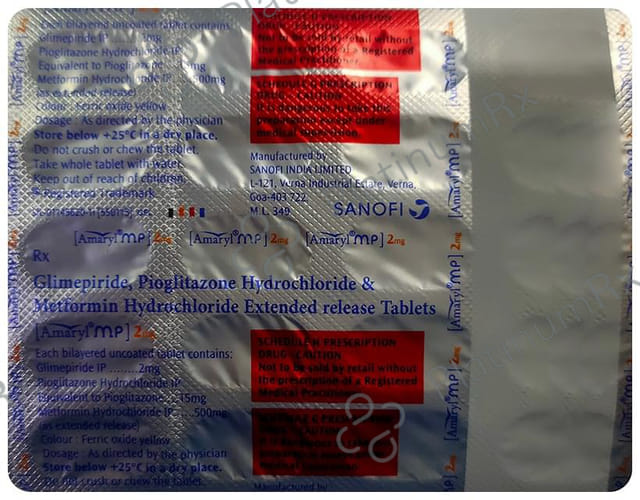 Amaryl MP 2/500/15mg Tablet ER 20s