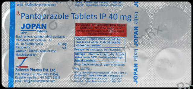 Jopan 40mg Tablet 10 Tablet Jonas Pharma Pvt