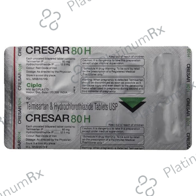 Cresar 80H 12.5/80mg Tablet 10s