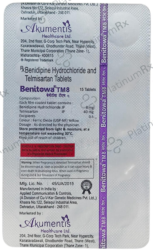 Benitowa TM 8/40mg Tablet 15s
