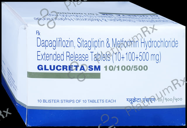 Glucreta SM 10/500/100mg Tablet 10s