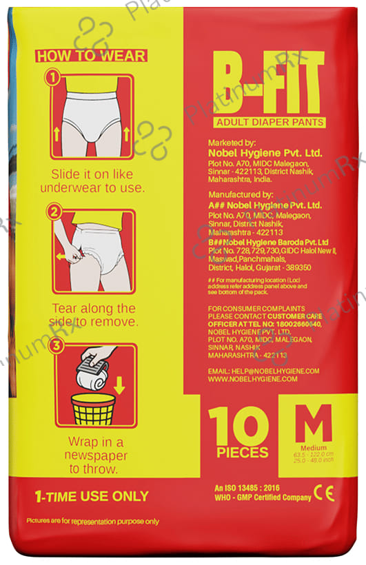 B Fit Adult Diaper Pants Medium 10s