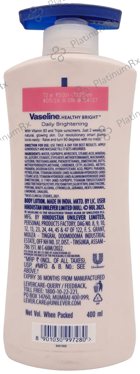 Vaseline Daily Brightening Healthy Bright Even Tone Lotion 400ml