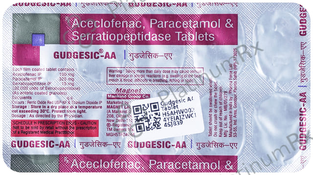 Gudgesic AA 100/325/15mg Tablet 10s