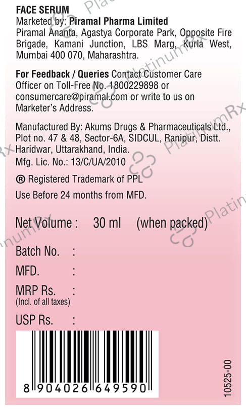 Piramal Lacto Calamine 10% Niacinamide Face Serum