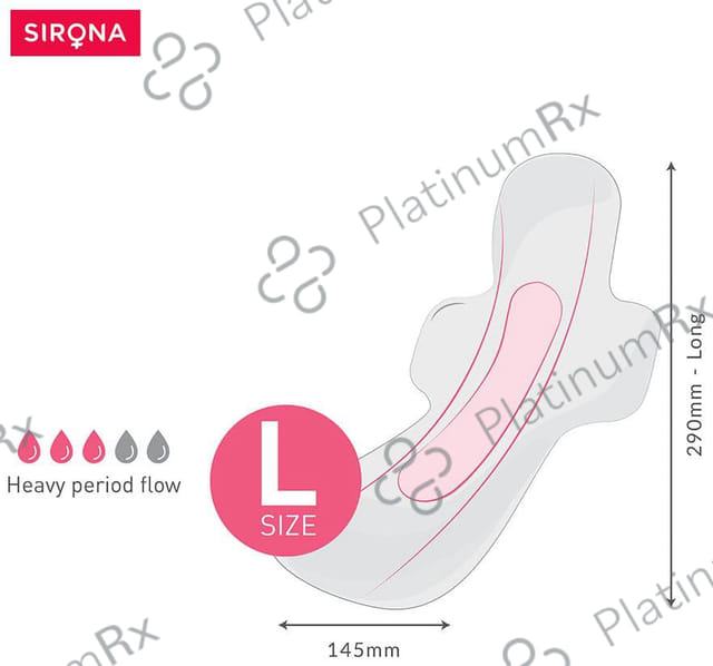 Sirona Natural & Ultra-Thin Rash-Free Sanitary Pads Large