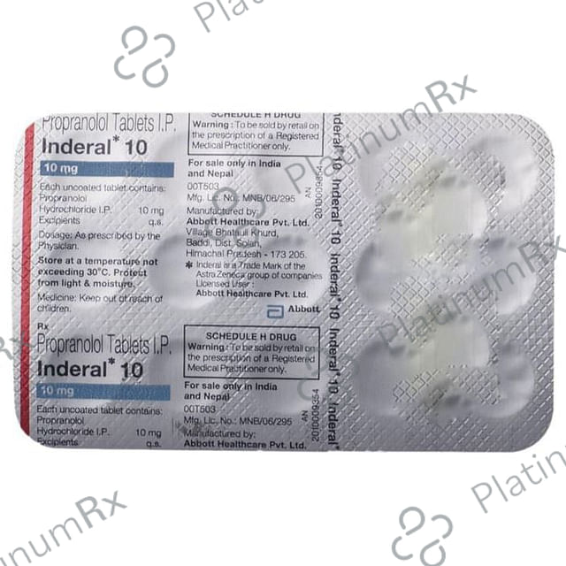 Inderal 10mg Tablet 15s