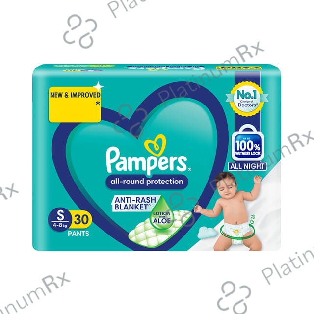 Pampers All Round Protection Anti Rash Blanket Lotion Diaper Small 30s