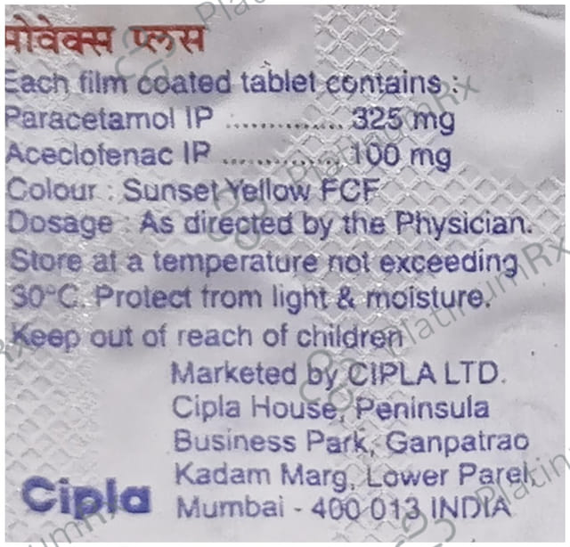 Movexx Plus 100/325mg Tablet 10s