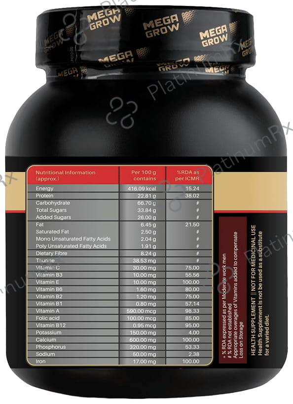 Megagrow Mass Gainer Powder with Shaker Mango