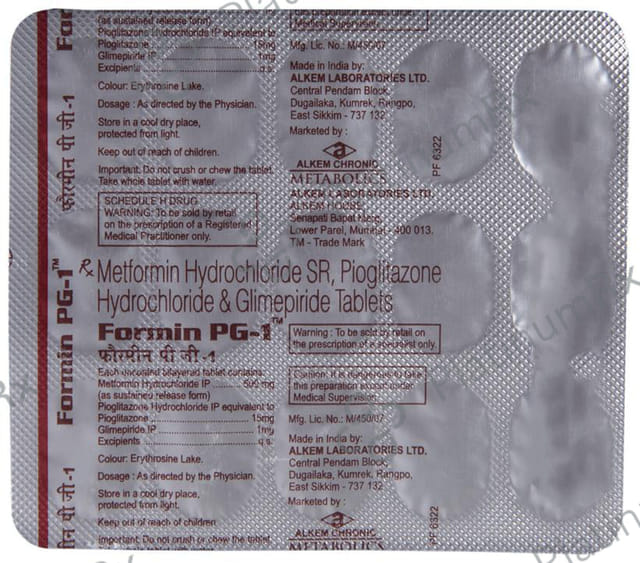 Formin PG 1/500/15mg Tablet SR 15s