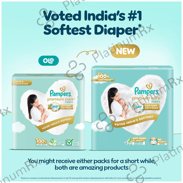 Pampers Premium Care Pants with Aloe Vera & Cotton-Like Softness - Size NB