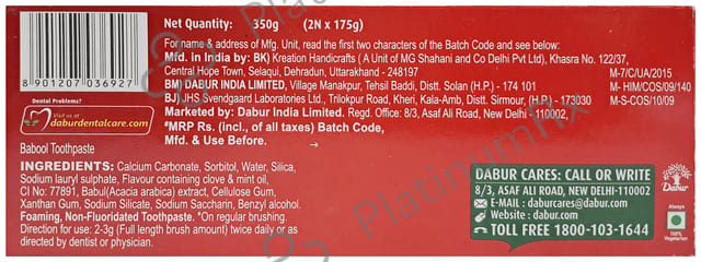 Dabur Babool Toothpaste Big Saver Pack (2 x 175gm)