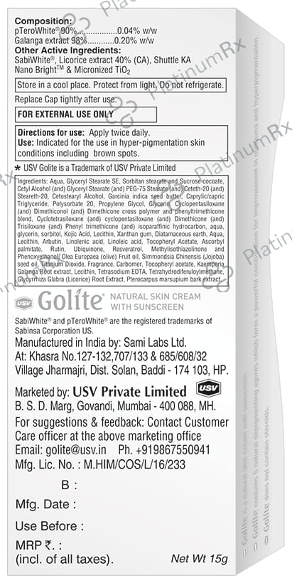 Golite Skin Cream With Sunscreen 15gm