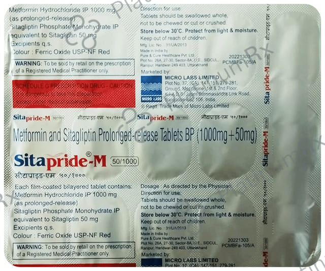 Sitapride M 50/1000mg Tablet PR 15s