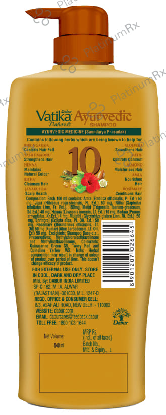 Dabur Vatika Naturals Ayurvedic Shampoo