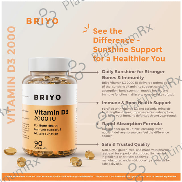 Briyo Vitamin D3 2000IU 90s