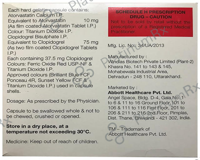 Caat CV 10/75mg Capsule 15s