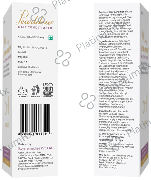 Pearldew pH Balanced Hair Conditioner (100ml Each) 4 Tubes