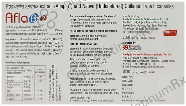 Afla B 2 100/40mg Capsule 10s