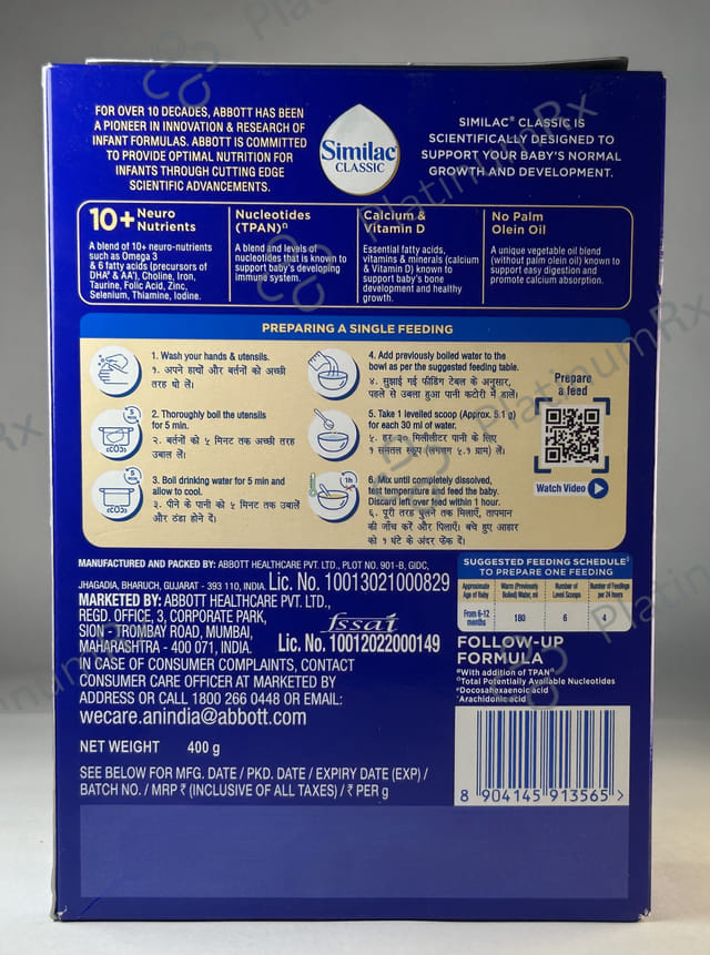 Similac Classic Follow Up Formula Stage 2 (6 to 12months) Powder 400gm