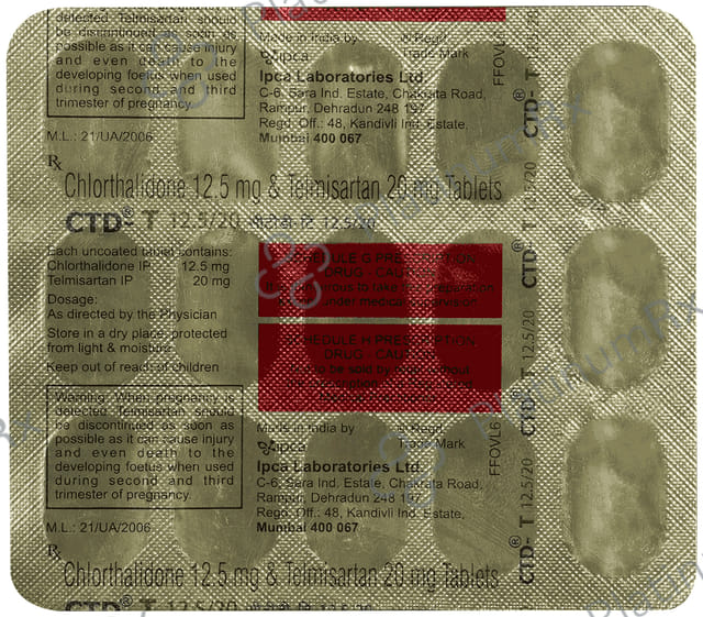 CTD T 12.5/20mg Tablet 15s